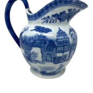 Vintage Blue And White Willow Pitcher Jug