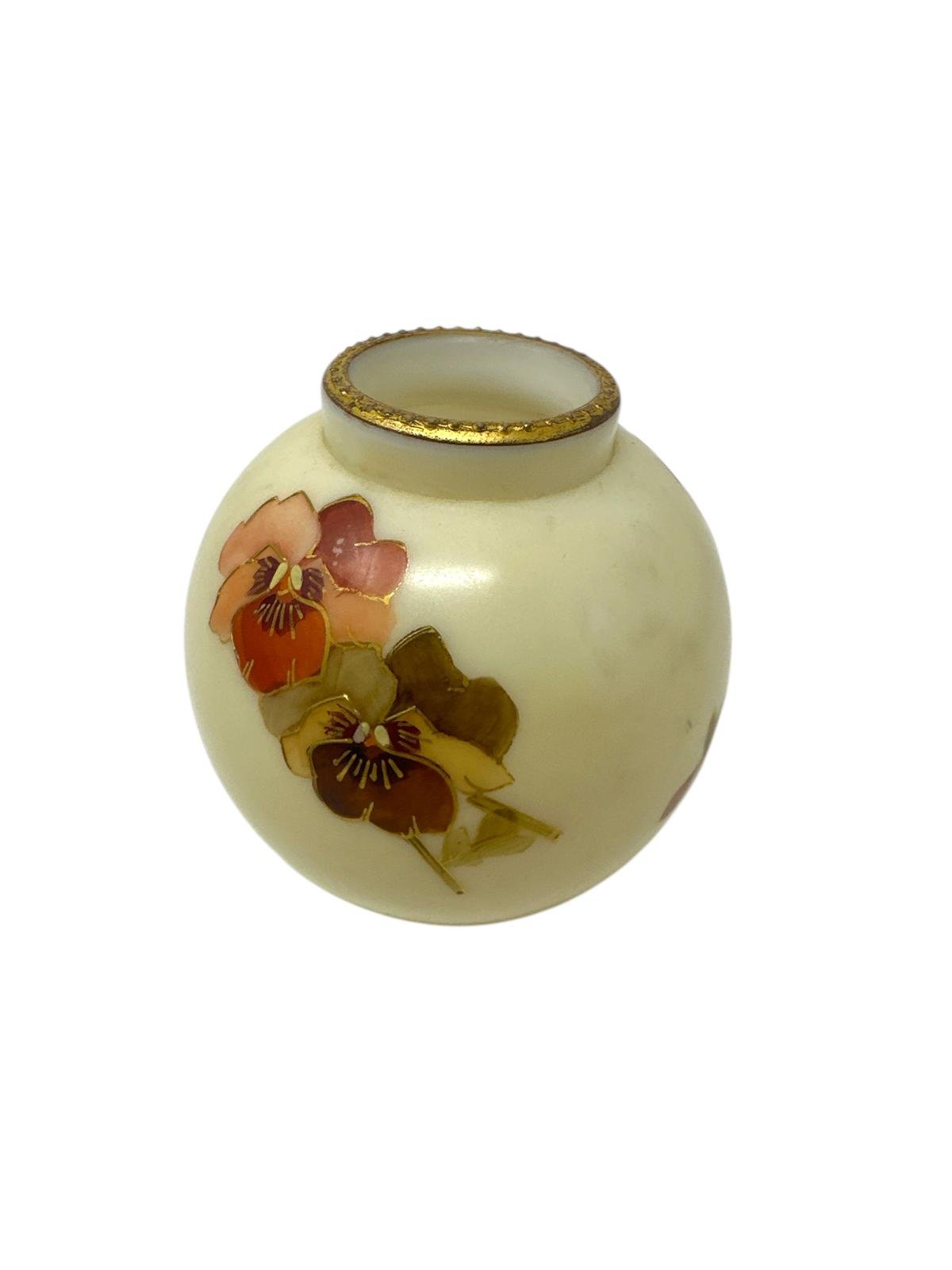 victorian smith brothers decorated round flower vase ciraca 1890s - Image 8