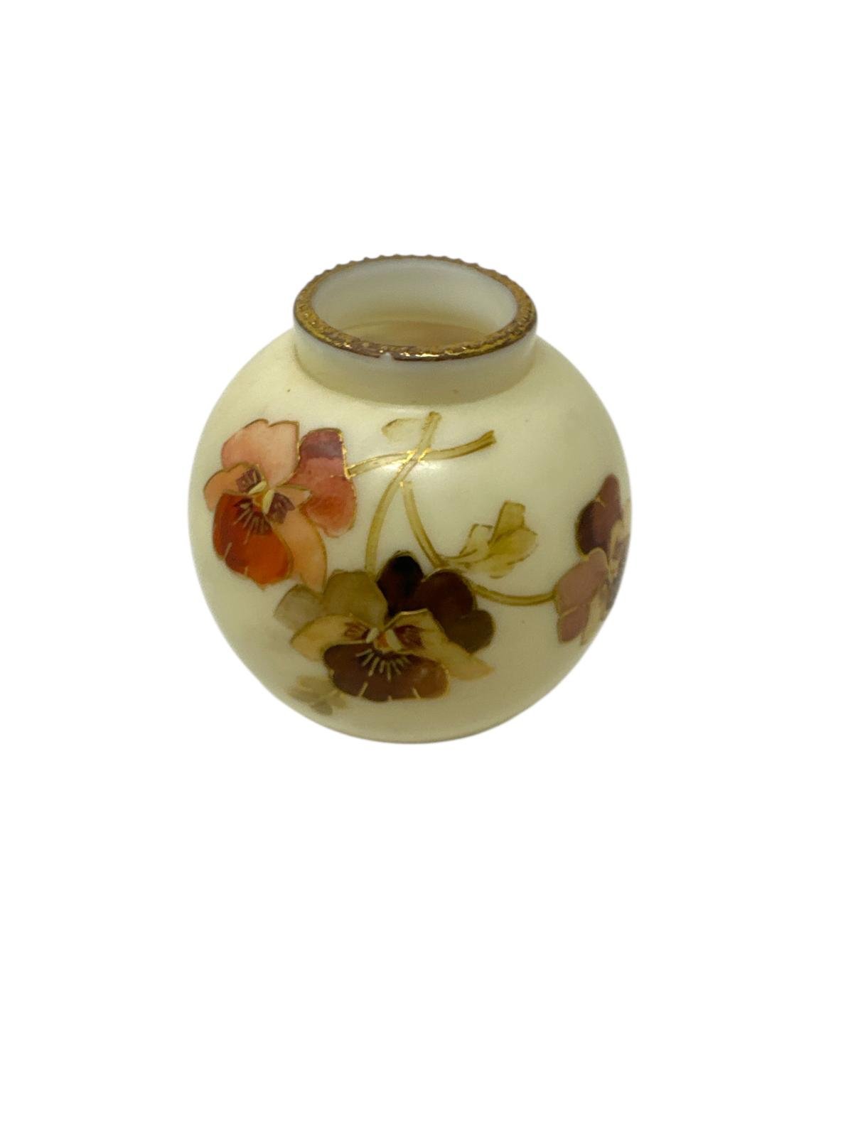 victorian smith brothers decorated round flower vase ciraca 1890s - Image 7